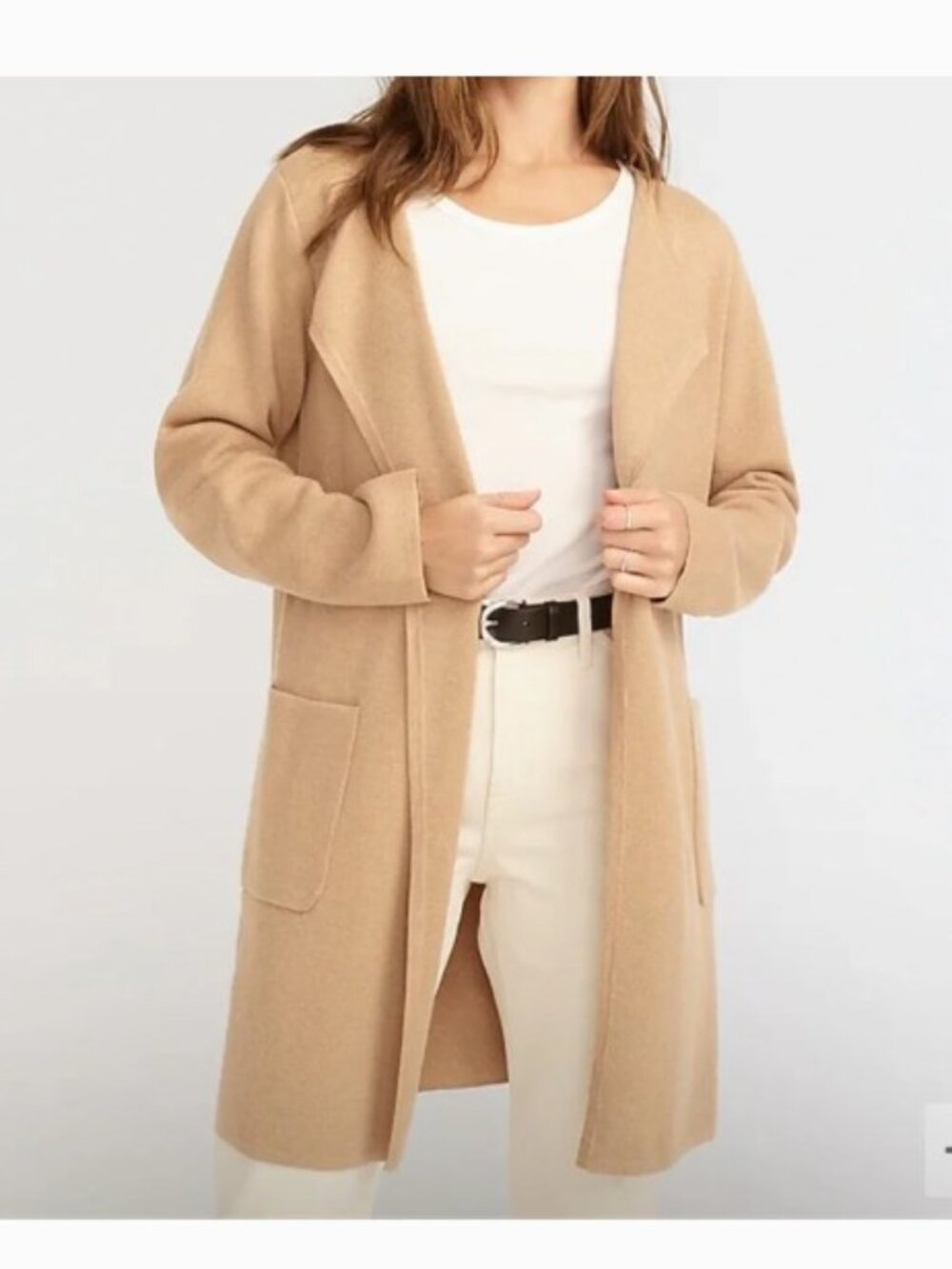 J. Crew Juliette Collarless Sweater-Blazer in Tan XS